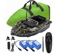 Barchino carpfishing Bait Boat, 12000mah Batterie di grande capacità Barca esca da pesca, 500m Telecomando, 1,5 kg di carico Hopper.wind e resistente alle onde, con borsa. Dare antenne, eliche.QW