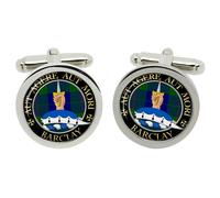 Barclay Scottish Clan Gemelli da Polso In Scatola Cromata
