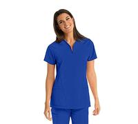 Barco ONE, casacca per medici da donna, con scollo a V e 3 tasche, antigraffio - Blu - XX-Large