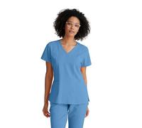 BARCO ONE - Top da donna Racer, con scollo a V, 4 tasche e tessuto elasticizzato spandex 360, ciel, M