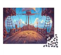 Barco pirata Deck Puzzle 1000 Piezas De Cartón Grueso Juego De Rompecabezas En Paquete Anti Estrés Adultos Para Fiesta De Pijamas Como Regalo Original 38x26cm/1000pcs