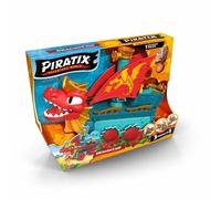 PIRATIX Dragon Ship - Piratix Dragon Nave All Terreno 3 in 1: Terra, Mare e Aria. Contiene 1 Nave Dragone, 1 Piratix Esclusivo, 1 Tesoro Esclusivo, 1 Bandiera e 1 proiettile