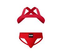 Barcode Berlin - Intimo da Uomo Sospensorio - Multipack 1x Sergey Jockstrap + 1x Matt Harness Red - Taglia S