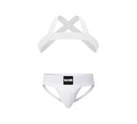 Barcode Berlin - Intimo da Uomo Sospensorio - Multipack 1x Sergey Jockstrap + 1x Matt Harness White - Taglia S
