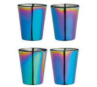 BarCraft Bicchierini da Liquore Iridescenti Arcobaleno Metallizzato, 50 ml, Set da 4