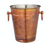 BarCraft Luxury Secchiello Portaghiaccio per Vino / Champagne in Acciaio Inox, 24 x 20,5 x 23 cm - Finitura Rame