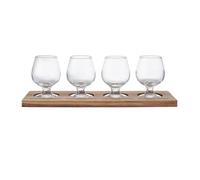 BarCraft, Pala da degustazione con bicchieri, 34 x 11,5 cm, in confezione regalo