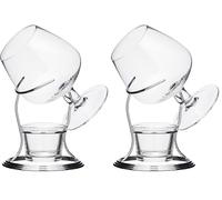 BarCraft Scalda Cognac Set Regalo con Bicchiere e Supporto, Metallo (Confezione da 2)