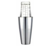 BarCraft Set per Cocktail con Shaker Boston in Acciaio Inossidabile e Ricette Stampate, 400 ml