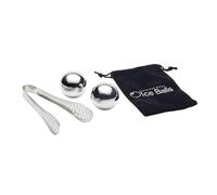 BarCraft Sfere di Ghiaccio in Acciaio Inox, Pack da 2 Sfere per Ghiaccio Riutilizzabili con Pinze e Custodia