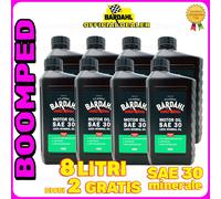 Bardal Bardahl CLASSIC SAE 30 olio motore MINERALE auto moto d'epoca 8 LT 08BD05