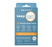 Bare Addiction Keep Calm & Patch On Pimple Patches, idrocolloide, 12 mm, 48 cerotti trasparenti, ultra sottili, per viso e corpo