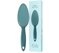 Bare August Lima per piedi in vetro, per rimuovere calli e talloni, raschietto per piedi e doccia, per rimuovere la pelle morta, per pedicure, per piedi morbidi (con manico, verde acqua)