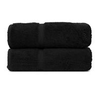 Bare Cotton Set di 2 asciugamani di lusso per hotel e spa, 100% cotone turco ad asciugatura rapida, 700 g/m², ecologici, per il bagno, con bordo Dobby, 68 x 137 cm (nero, asciugamani da bagno)