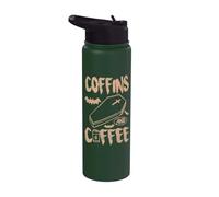 Bare E Caffè Divertente Gotico Amante Caffè Scena Nera Stainless Steel Insulated Water Bottle