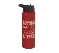 Bare E Caffè Divertente Gotico Amante Caffè Scena Nera Stainless Steel Insulated Water Bottle