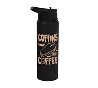 Bare E Caffè Divertente Gotico Amante Caffè Scena Nera Stainless Steel Insulated Water Bottle
