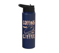 Bare E Caffè Divertente Gotico Amante Caffè Scena Nera Stainless Steel Insulated Water Bottle