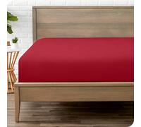 Bare Home Lenzuolo con angoli di prima qualità - Microfibra ultra morbida 1800 fili - Non crea pieghe - Tasca profonda 35 CM - Lenzuolo con angoli Emperor (Rosso)