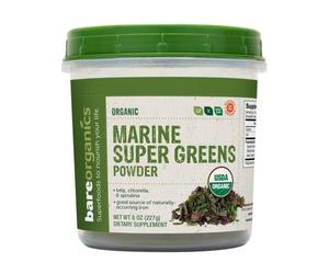 Bare Organics Marine Super Greens Blend Integratore 8 Oz Polvere Non-GMO