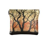 Bare Trees Illustration Art - Portamonete da donna, in pelle, impermeabile, gioiello da donna, alberi nudi, illustrazione, arte, 1 size, moderno
