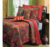 Barefoot Bungalow Greenland Home pezzi gioiello set copripiumino, multicolore, Cotone, Multicolor, 2-18x18 JEWEL DECORATIVE PILLOWS FEATURING ELEPHANT