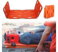 Barella di pronto soccorso impermeabile con cinghie di sicurezza, fissatore for la testa e tutore for il collo - Tavola spinale EMS pieghevole for uso medico di emergenza
