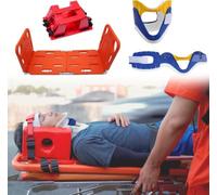 Barella di pronto soccorso impermeabile con cinghie di sicurezza, fissatore for la testa e tutore for il collo - Tavola spinale EMS pieghevole for uso medico di emergenza