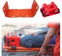Barella di pronto soccorso impermeabile con cinghie di sicurezza, fissatore for la testa e tutore for il collo - Tavola spinale EMS pieghevole for uso medico di emergenza