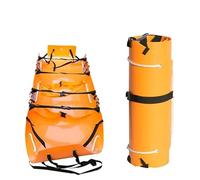 Barella di salvataggio arrotolabile, barella pieghevole leggera con più maniglie e cinghie for evacuazione aerea, terrestre e sulla neve(Orange)