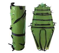 Barella di salvataggio arrotolabile, barella pieghevole leggera con più maniglie e cinghie for evacuazione aerea, terrestre e sulla neve(Green)