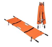 Barella di Soccorso Pieghevole Professionale in Alluminio, Lettiga Medica Portatile con Ruote e Cinghie di Sicurezza, Tessuto Oxford Impermeabile per Ospedale, Ambulanza, Sport e Trekking(Orange)