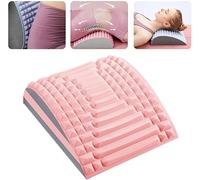 Barella for la schiena e massaggiatore for il collo 2 in 1, tavola for colonna vertebrale regolabile, for alleviare il dolore, cracker for il collo, for alleviare il dolore lombare (Color : Pink)