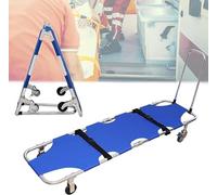 Barella medica pieghevole in alluminio leggero con 4 ruote, barella di salvataggio spingibile per trasporto paziente, ideale per ospedali e ambulanze