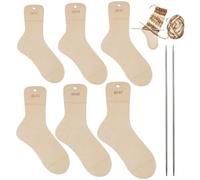 Barella per Calzini Dengthrive: 36-47 Set da 6 Pezzi Stencil in Legno Fai-da-Te per Calzini con 2 uncinetti Come Aiuto per Lavorare a Maglia e all'Uncinetto