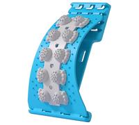 Barella per la schiena a decompressione - Barella per la colonna vertebrale regolabile a 4 livelli con nodi magnetici, tavola di supporto lombare, blu (testine massaggianti grigie)