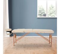 Barella per massaggio pieghevole HOMCOM con altezza regolabile 61-87 cm 185x60 cm crema