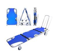 Barella pieghevole a quattro ruote, barella portatile realizzata in lega di alluminio e tessuto Oxford, adatta per ospedali, vigili del fuoco e assistenza domiciliare.