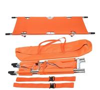 Barella pieghevole, barella in lega di alluminio di alta qualità con 2 cinghie di sicurezza e piedini in gomma, barella medica portatile for il trasporto dei pazienti(Orange)