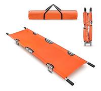 Barella pieghevole per impieghi gravosi con due cinghie di sicurezza, barella medica portatile, adatta per il soccorso di emergenza e il trasferimento dei pazienti.