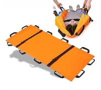 Barella pieghevole per salvataggio in acqua con 4 maniglie curve, barella gonfiabile di emergenza, portata 150 kg, per salvataggio in acqua e a terra, ospedali(Orange)