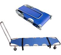 Barella Pieghevole Portatile con 4 Ruote e Cintura di Sicurezza per Salvataggio di Emergenza Piatta per impianti Sportivi ospedalieri Portata Massima 350 libbre