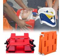 Barella portatile for tavola spinale - Due pieghe, con immobilizzatore della testa in schiuma/cintura di sicurezza, for trasporto in acqua/paziente, uso in piscina/soccorso (Complete Set)