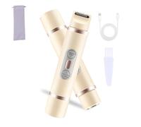 Barely Shaver, 2-in-1 Dual-Head Cordless Electric Shaver for Women, Wet and Dry Efficient Cleaning for Legs, Arms, Underarms, Silky and Painless, Ladies' Hair Removal Equipment (Beige)