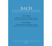 BARENREITER BACH J.S. - 4 SONATAS BWV 1034, 1035, 1030, 1032 - FLUTE, BASSO CONTINUO Classical sheets Transverse Flute
