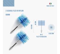 BARETTO - 2 SPAZZOLE Nylon Pulizia Tubi Stufa Pellet (80 100 120 mm) - mod. SX