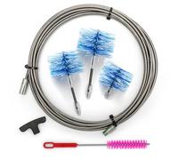 BARETTO FLEX | Kit Pulizia Stufa a Pellet | Canna Fumaria Ø 80 + 100 + 120 mm | Lunghezza 6 m | 2 Spazzole Snodate + 1 Standard | Attacco M12