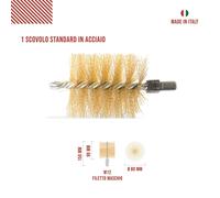 KIT Spazzacamino 10 m - Scovolo 80mm Acciaio Pulizia Camino Stufa Canna Fumaria