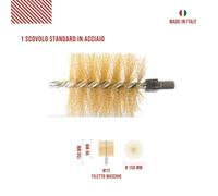 BARETTO Kit Pulizia CAMINO 10 M + Spazzola ACCIAIO 80/250mm - Tubi Canne Fumarie