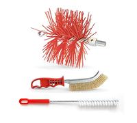 BARETTO Kit Pulizia Camino, Accessori Camino, Kit Scovolini per la Pulizia del Camino, Include 1 Scovolo in Nylon da 80 mm, 1 Scovolo Multiuso, 1 Spazzola Manuale in Acciaio